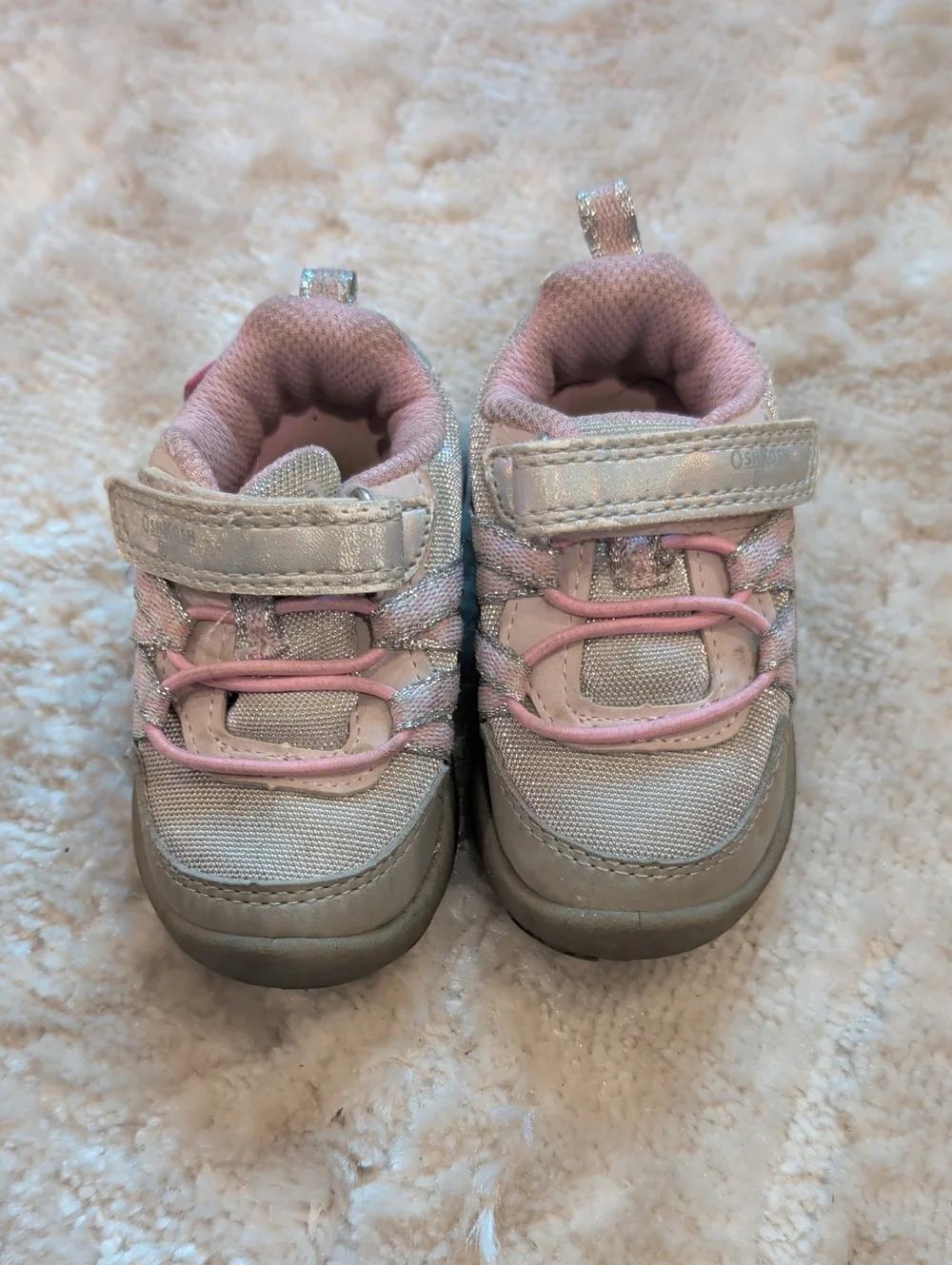 Toddler Pink & Silver Athletic Sneakers